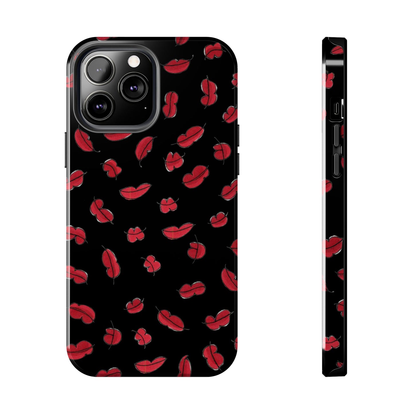 Lotsa Lips Black Phone Case