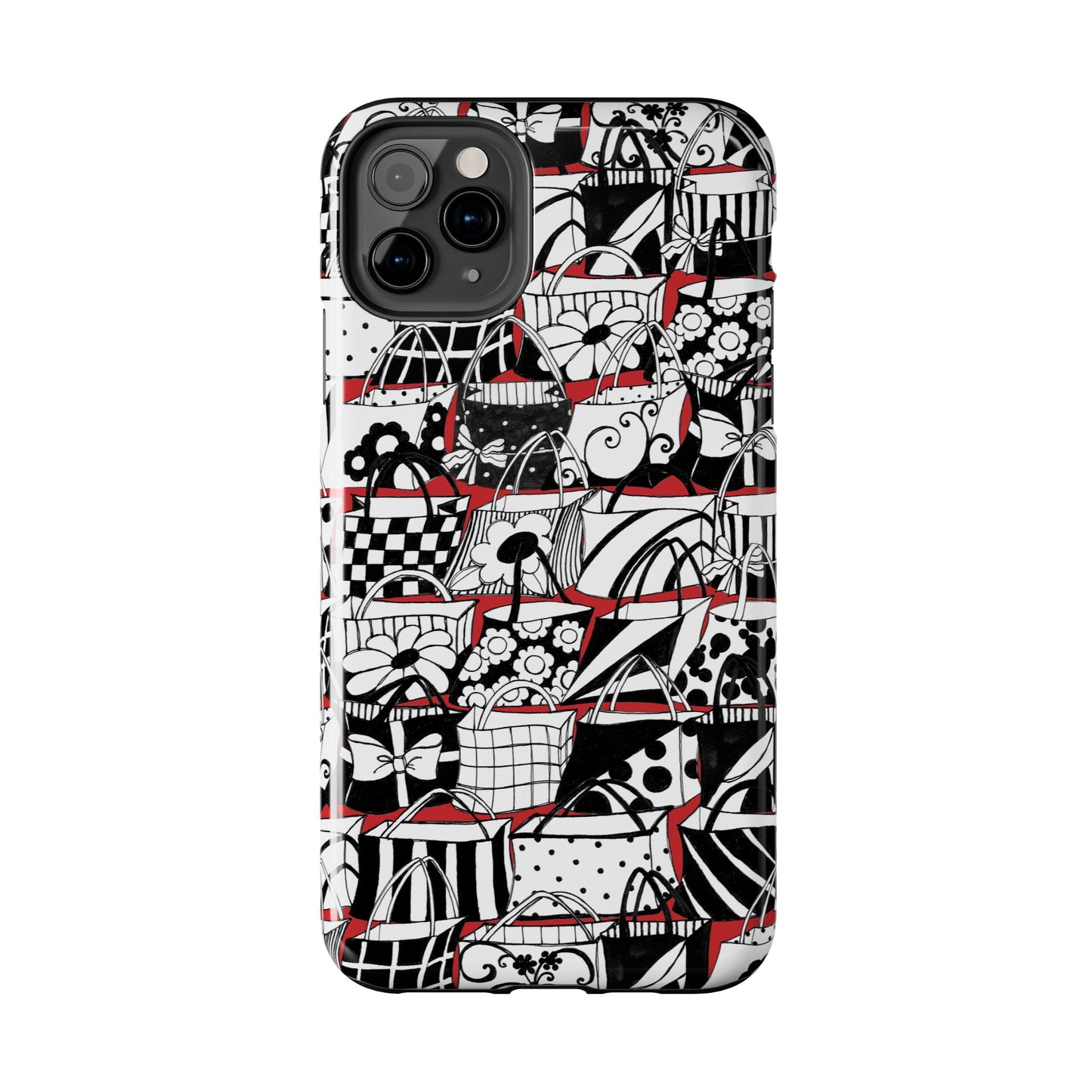 Totally Black, White & Red Phone Case
