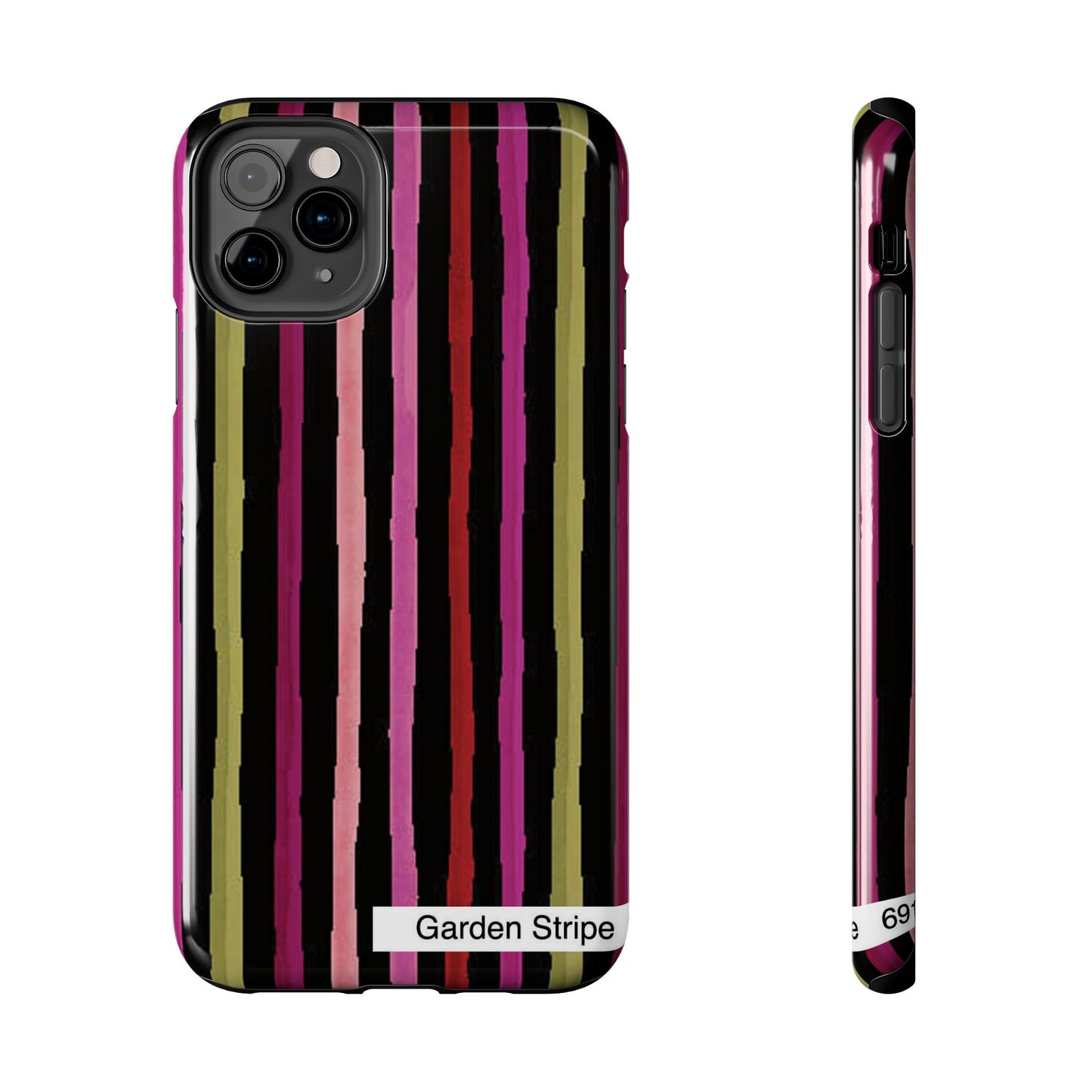 Garden Stripe Black Phone Case