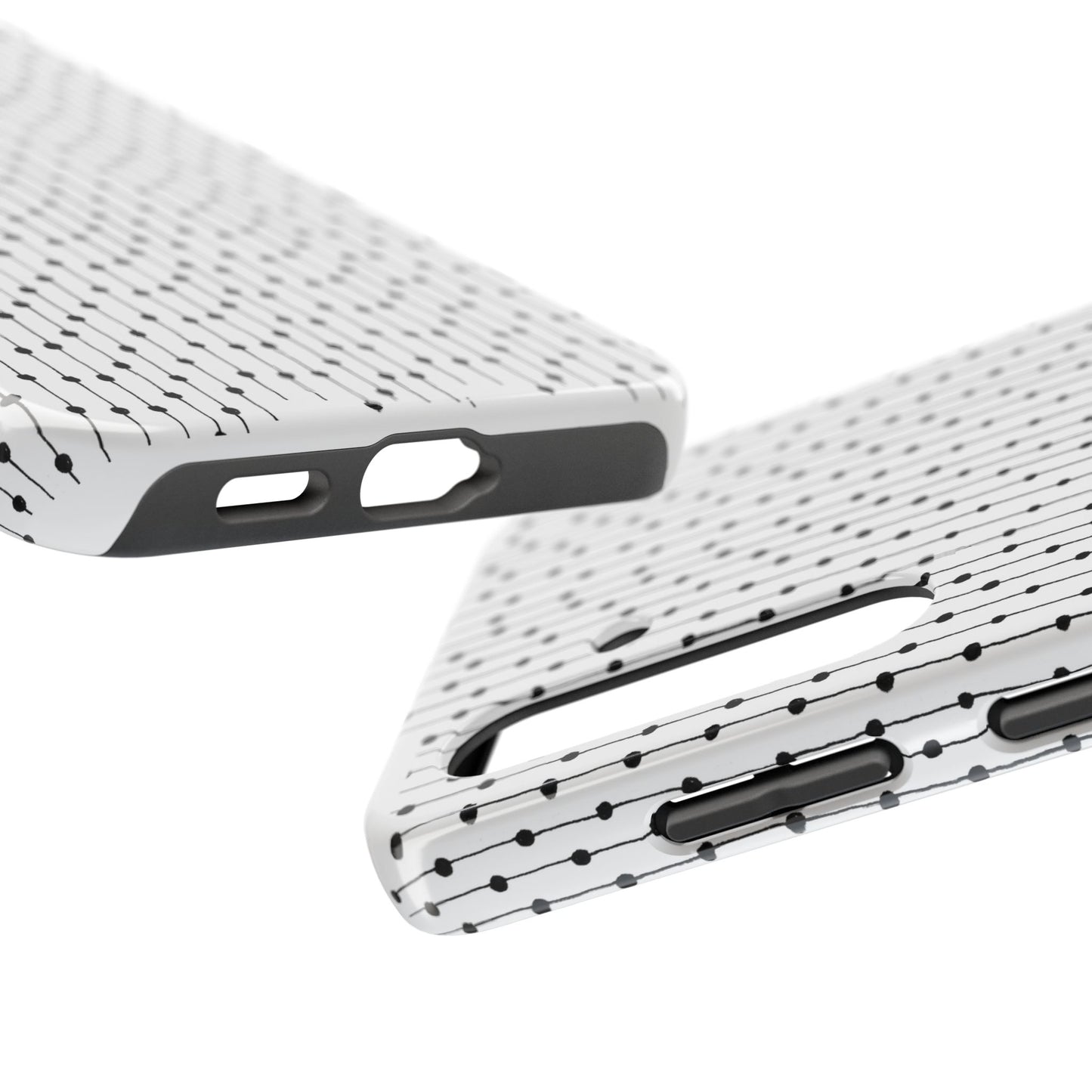 Pin Stripe White / Black Phone Case