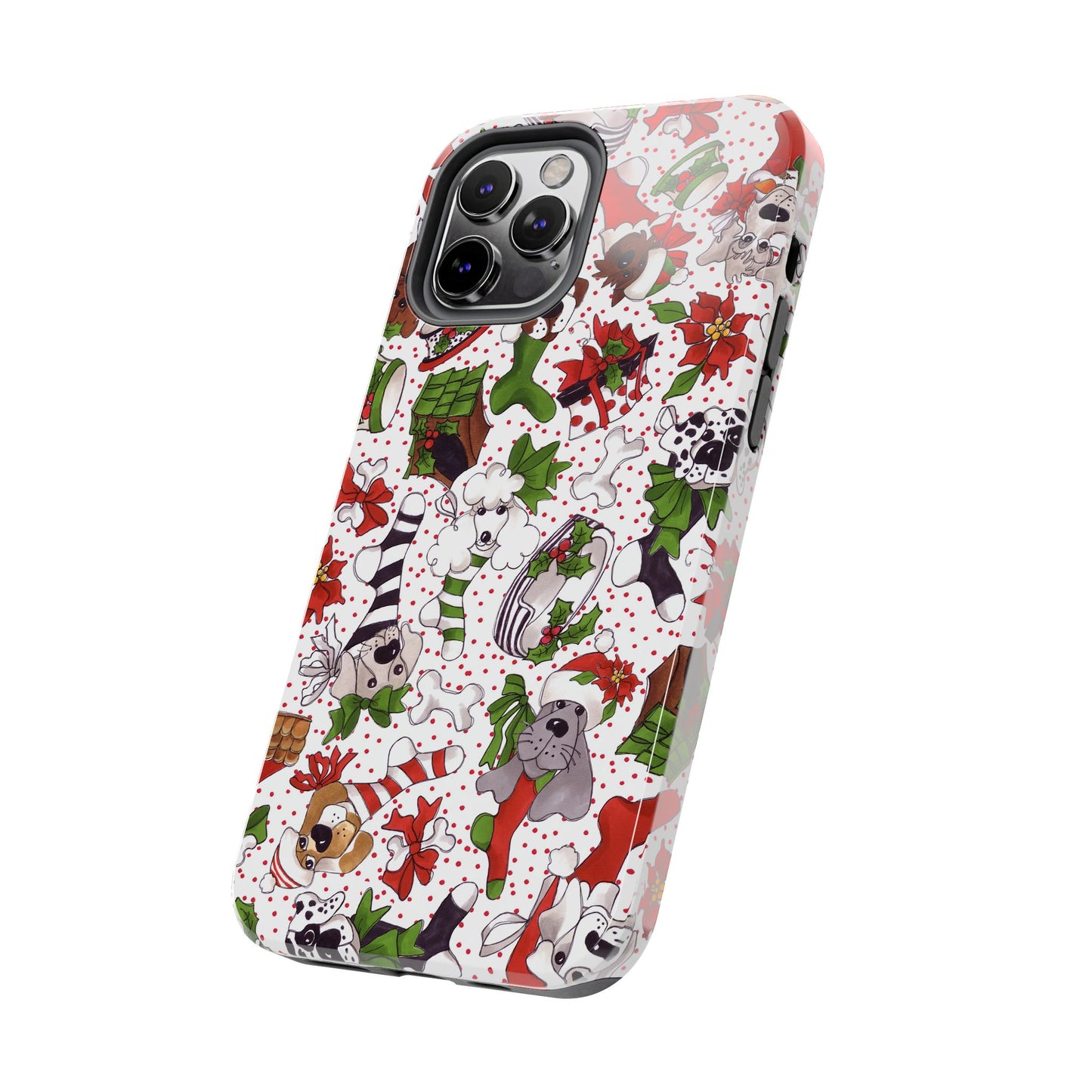 Holiday Fun Toss White / Red Phone Case