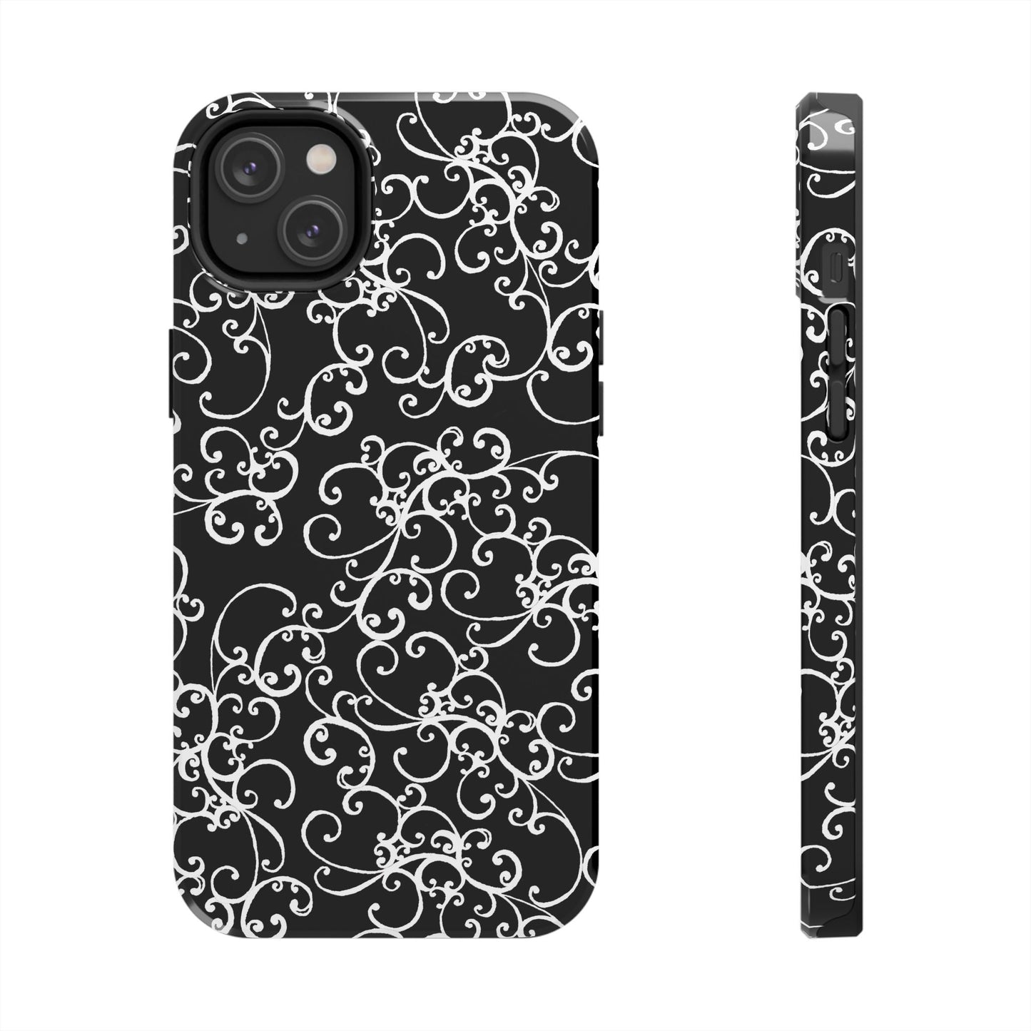 Elegant Scroll Black / White Phone Case