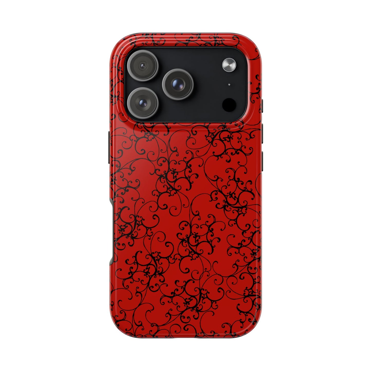 Elegant Scroll Red / Black Phone Case