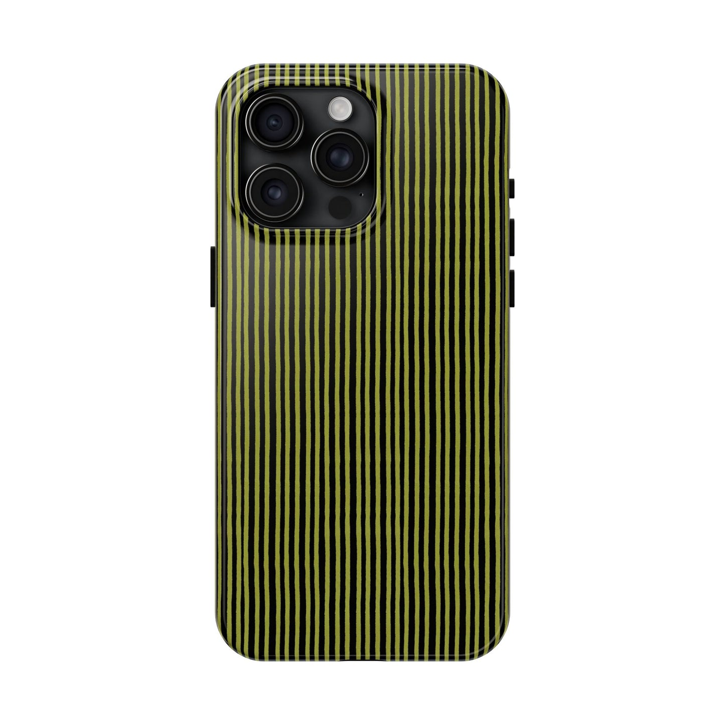 Happy Stripe Green / Black Phone Case