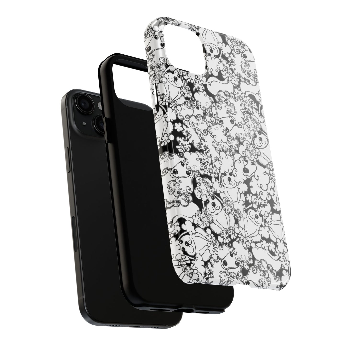 Poodle Party Black Phone Case