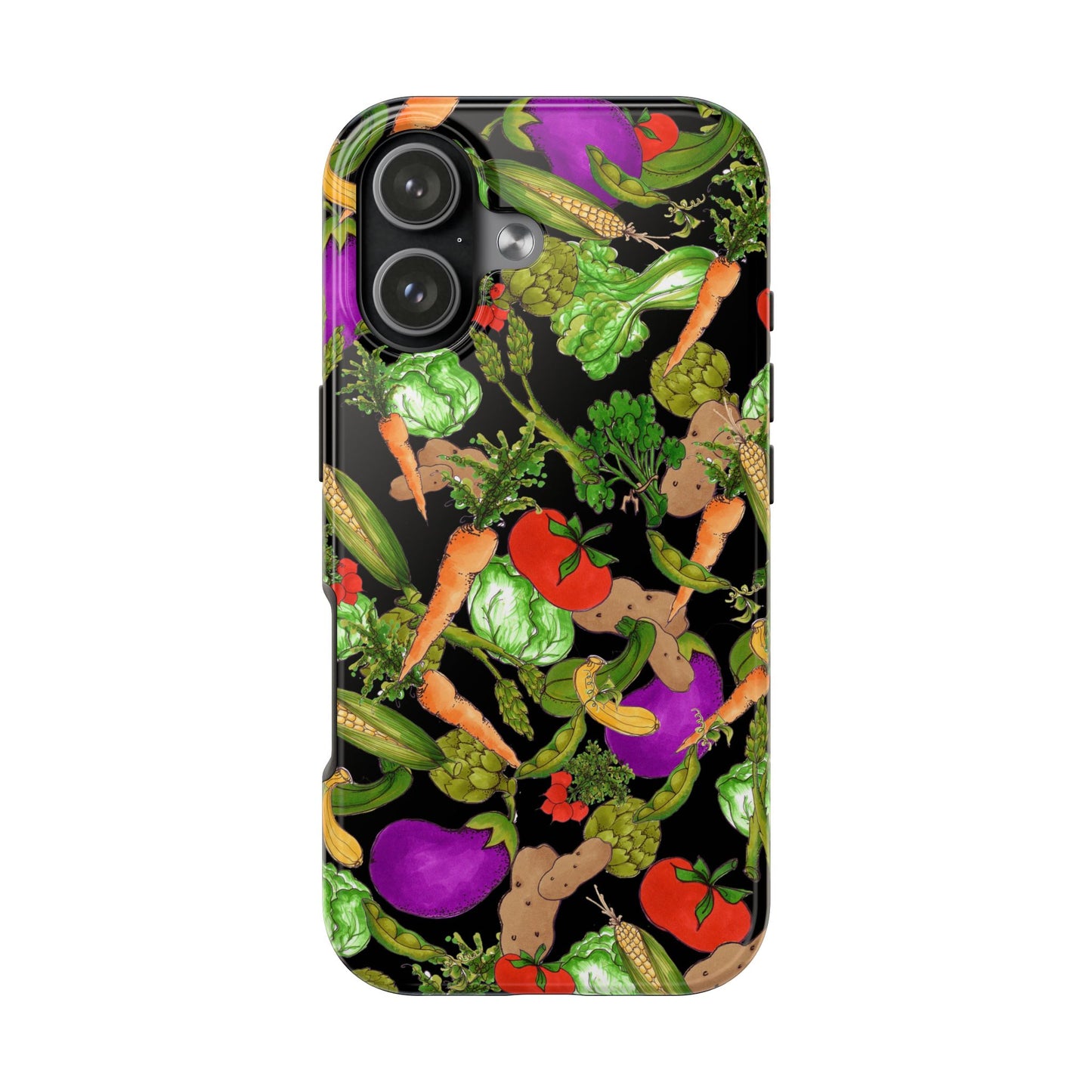 Veggie Jungle Black Phone Case