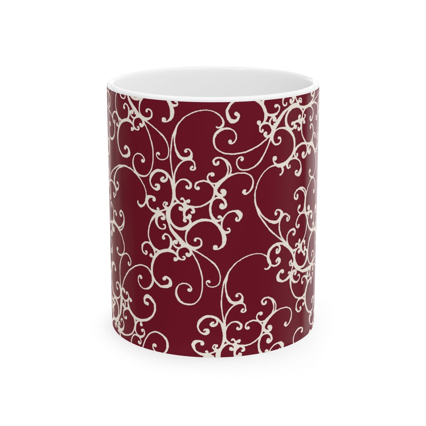Elegant Scroll Red / Ivory Cup