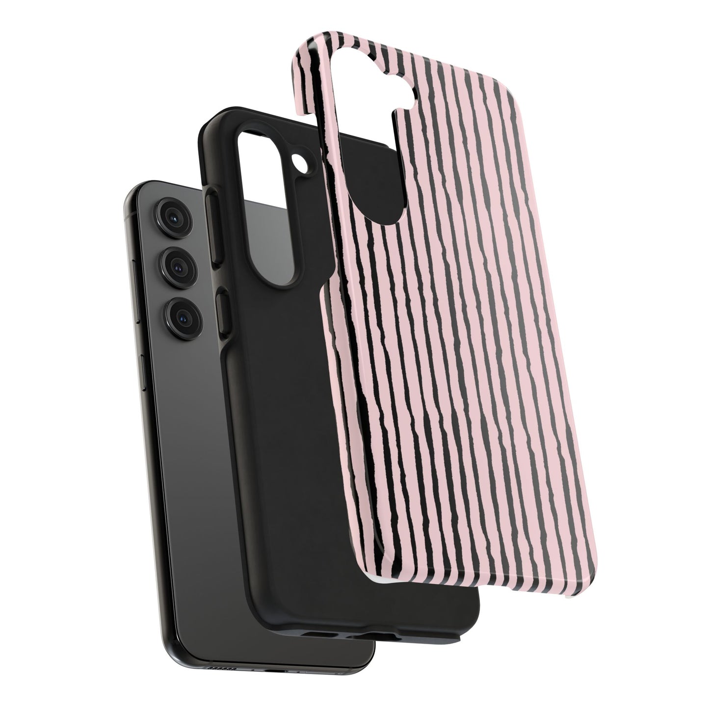 Sorta Stripe Light Pink / Black Phone Case