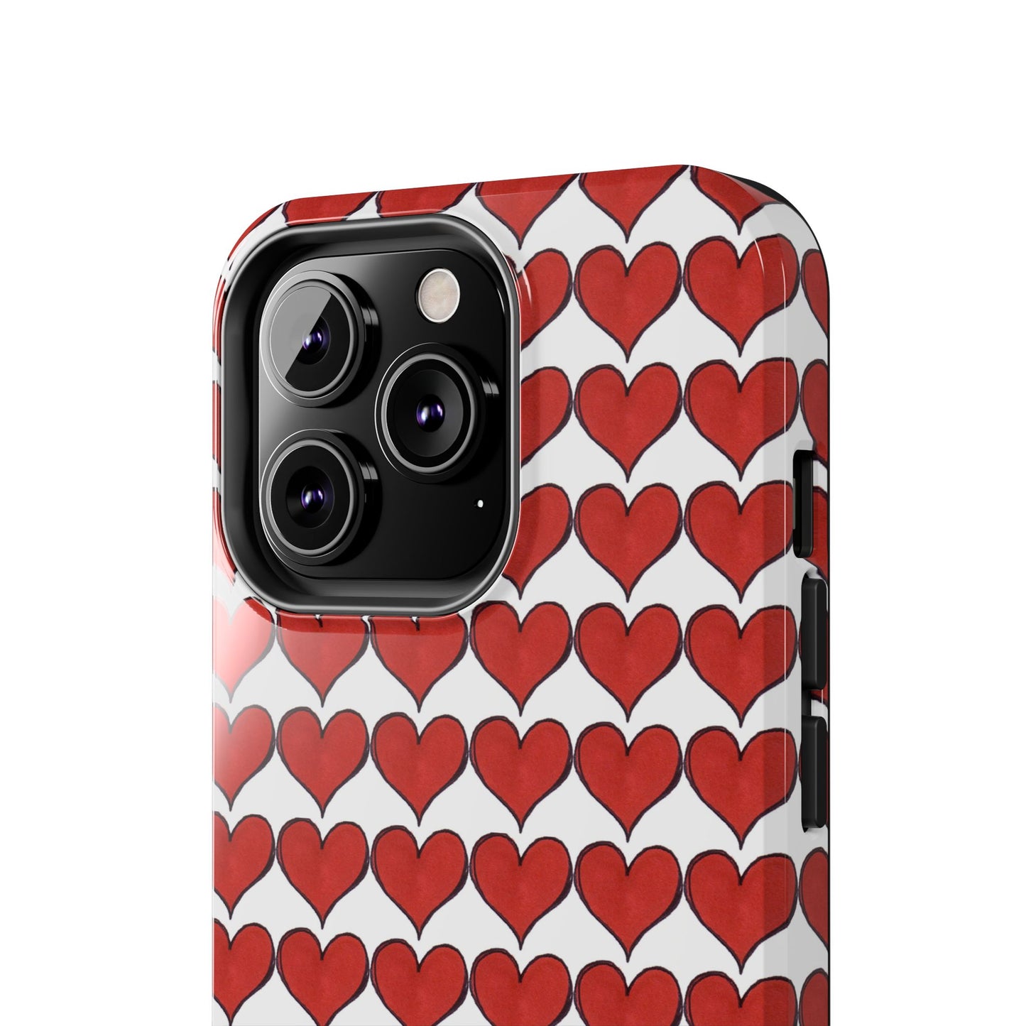 Heartbeats White / Red Phone Case