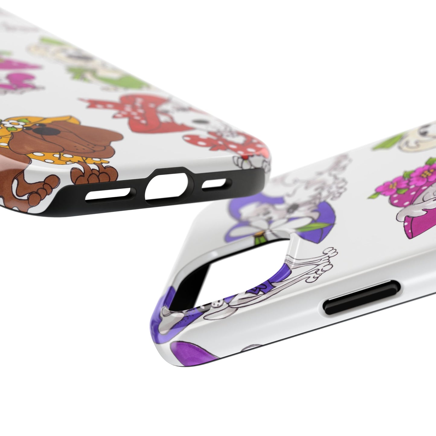 Fancy Dog Line Up White Phone Case