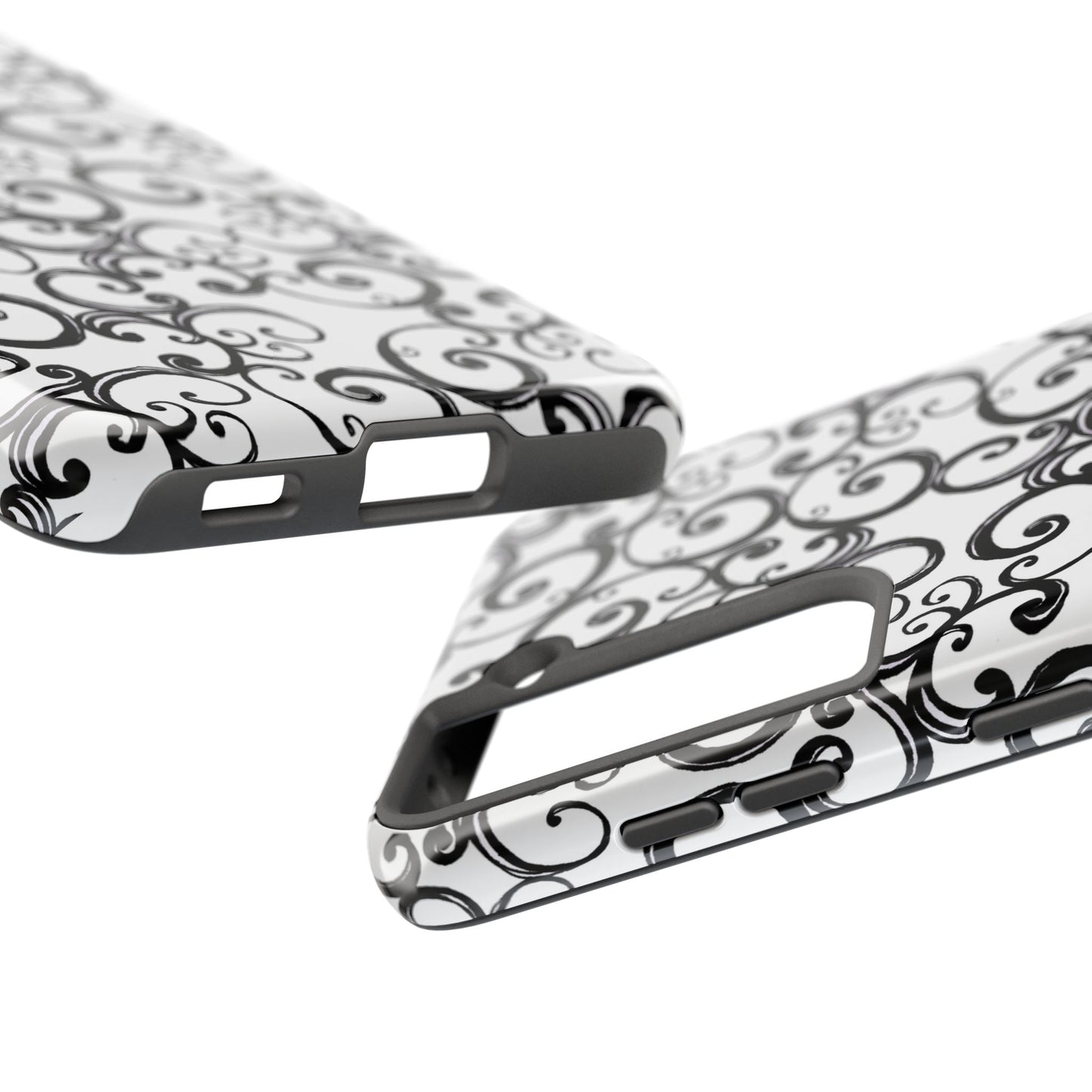 Curls White / Black Phone Case