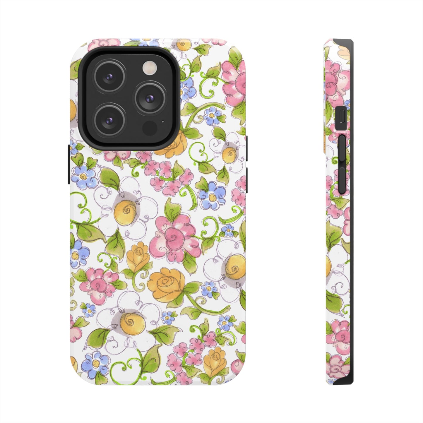 Flower Frolic White Phone Case