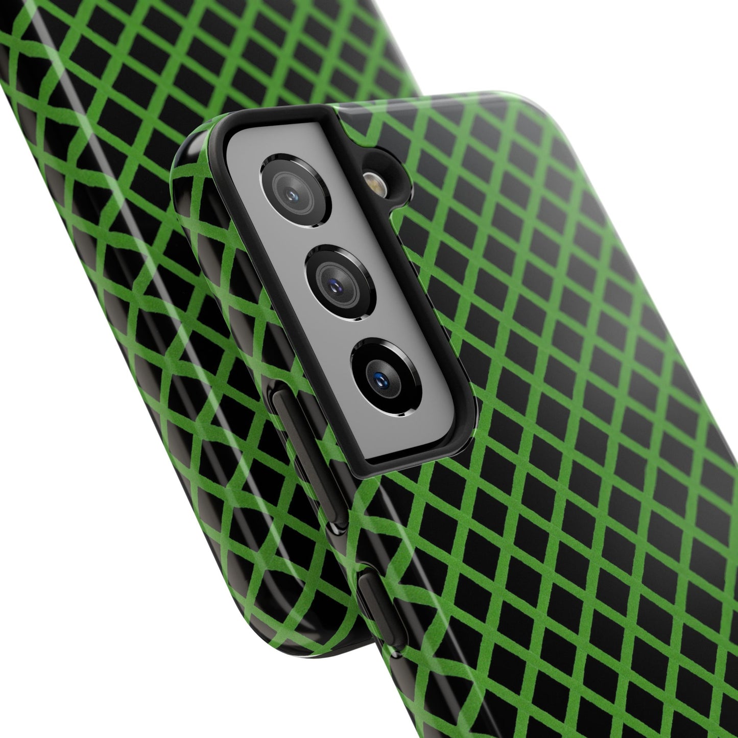 Trellis Green / Black Phone Case