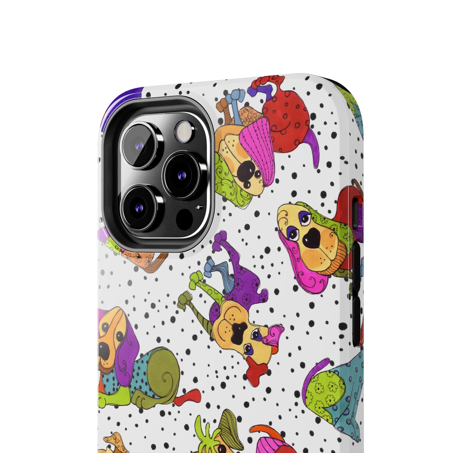 Tossed Happy Dogs White Phone Case