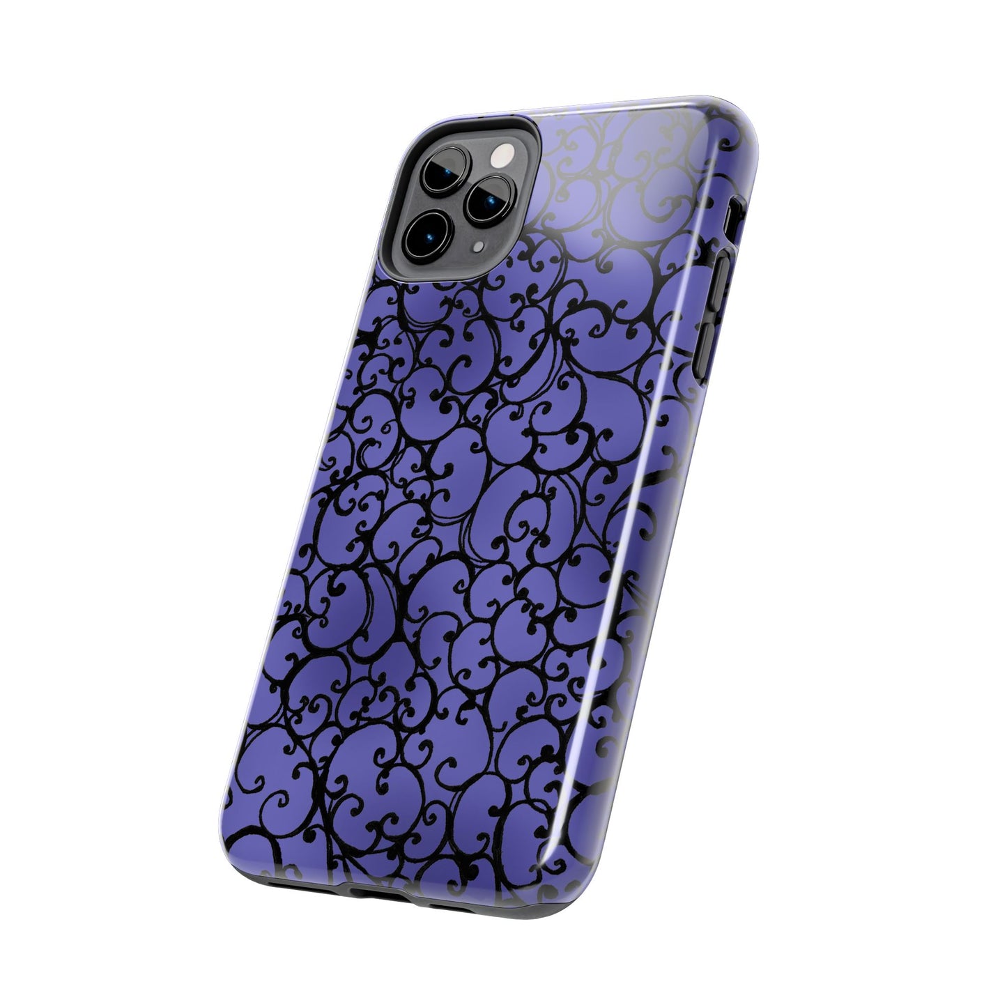 Scrollie Violet / Black Phone Case
