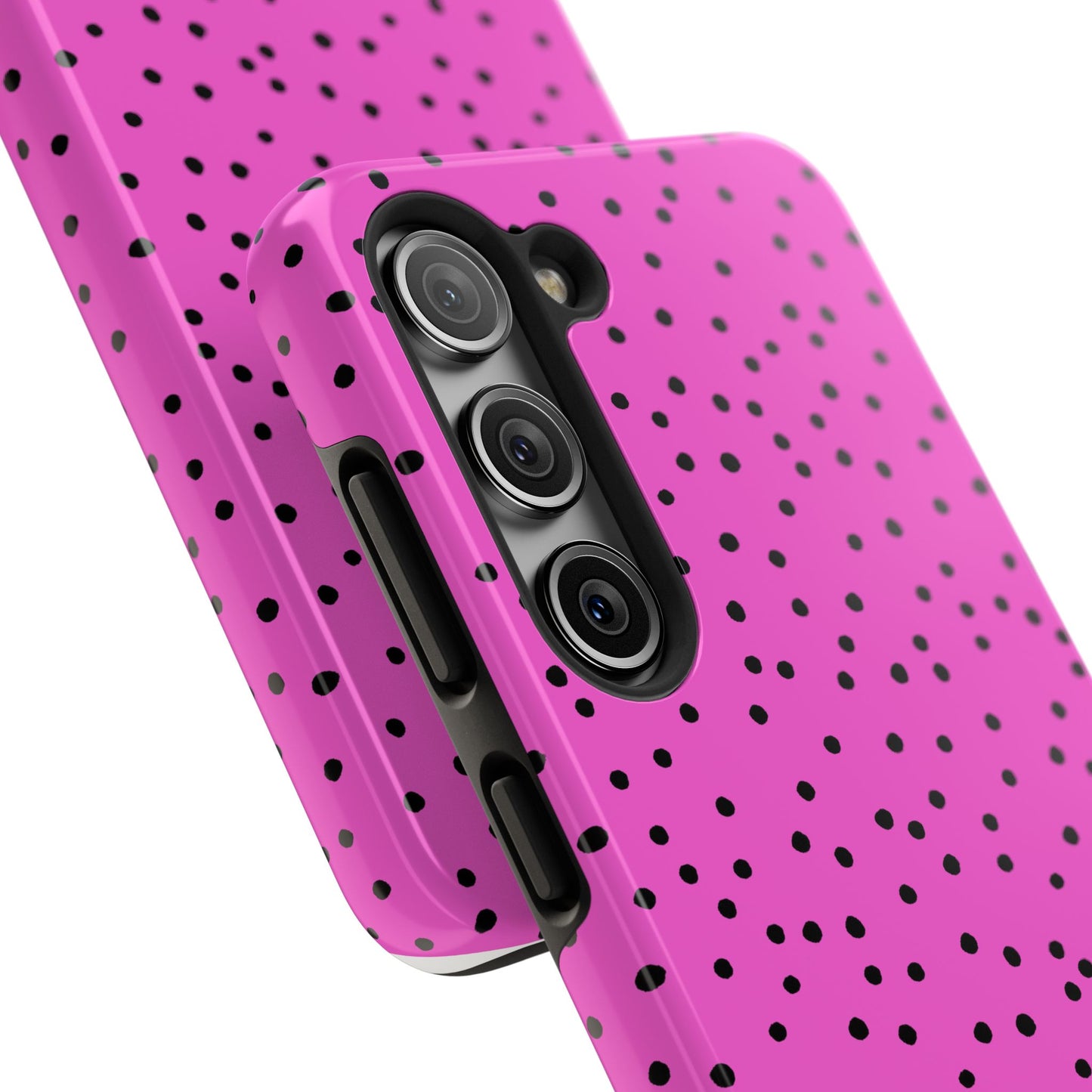 Dinky Dots Cerise / Black Phone Case