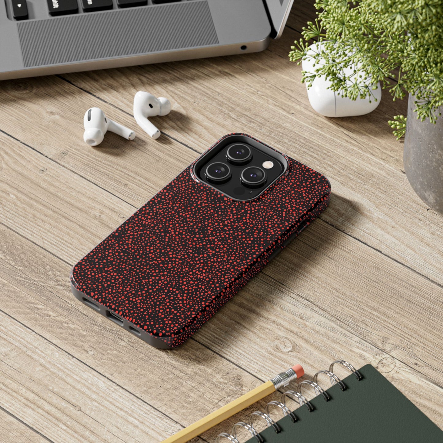 Confetti Red / Black Phone Case