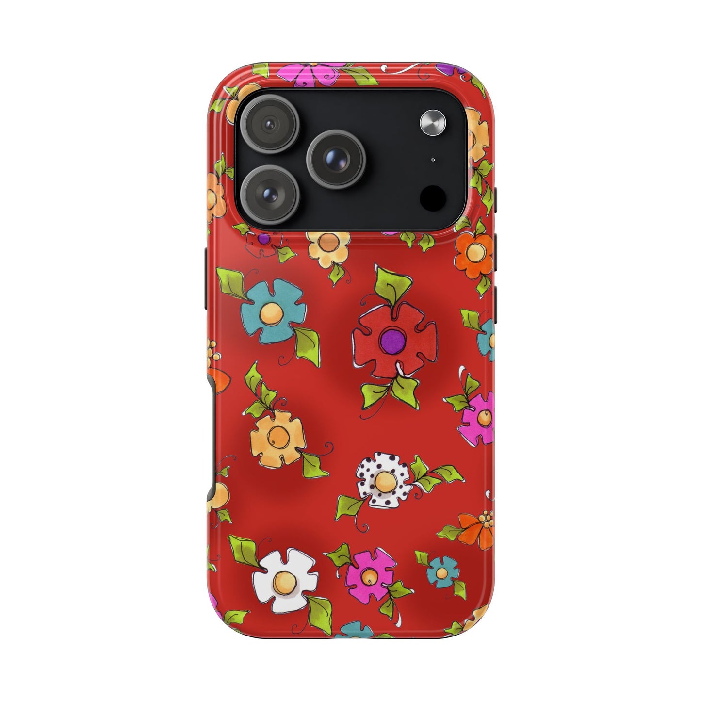 Happy Blooms Red Phone Case