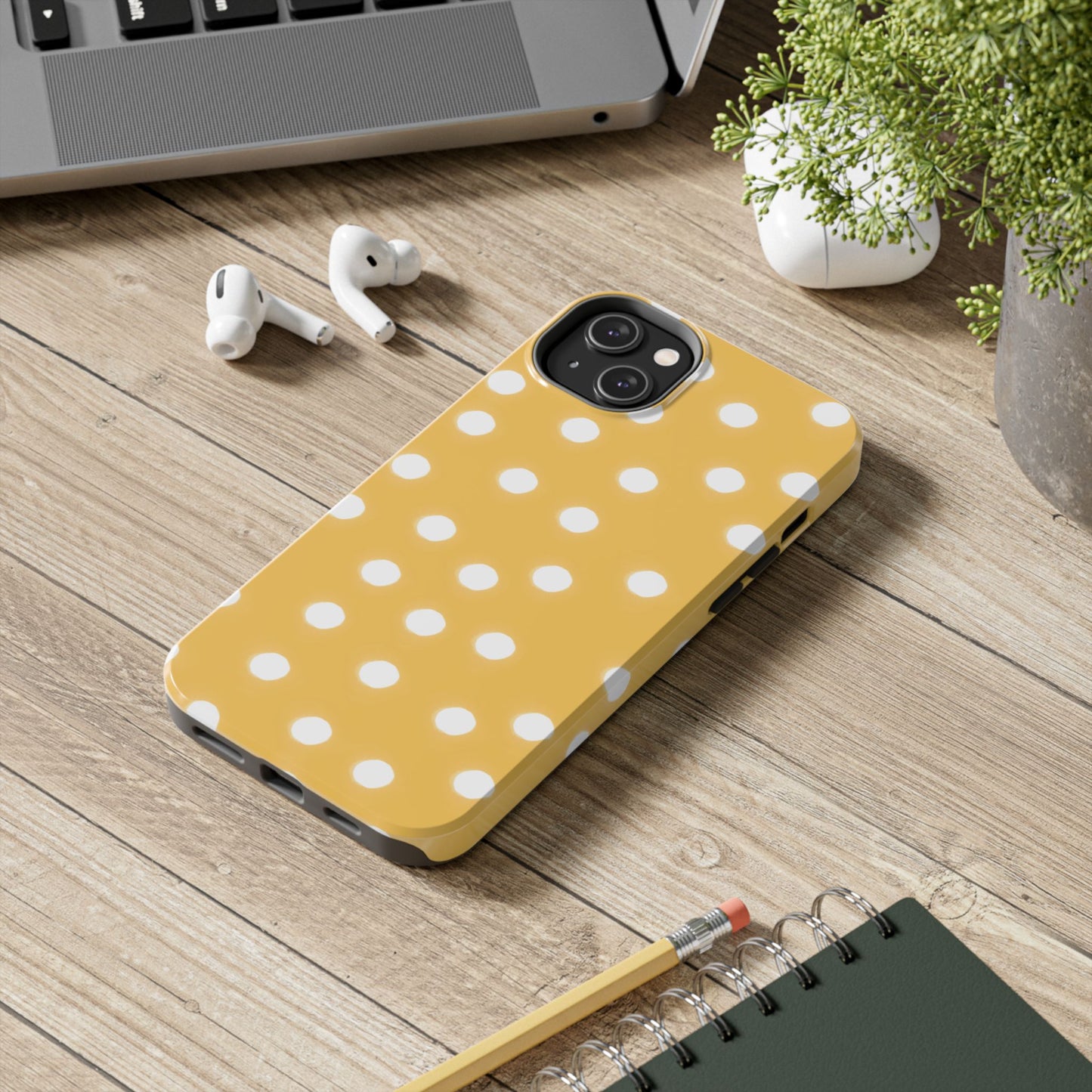 Jumbo Dots Yellow / White Phone Case