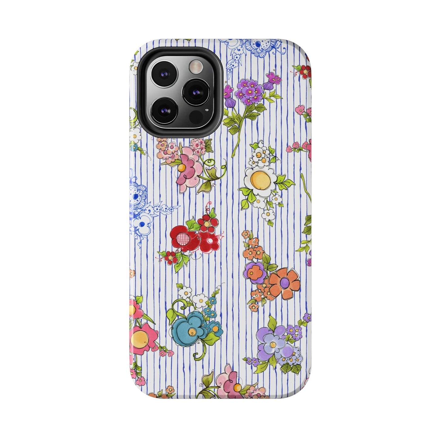 Mixed Bouquets Blue / White Phone Case
