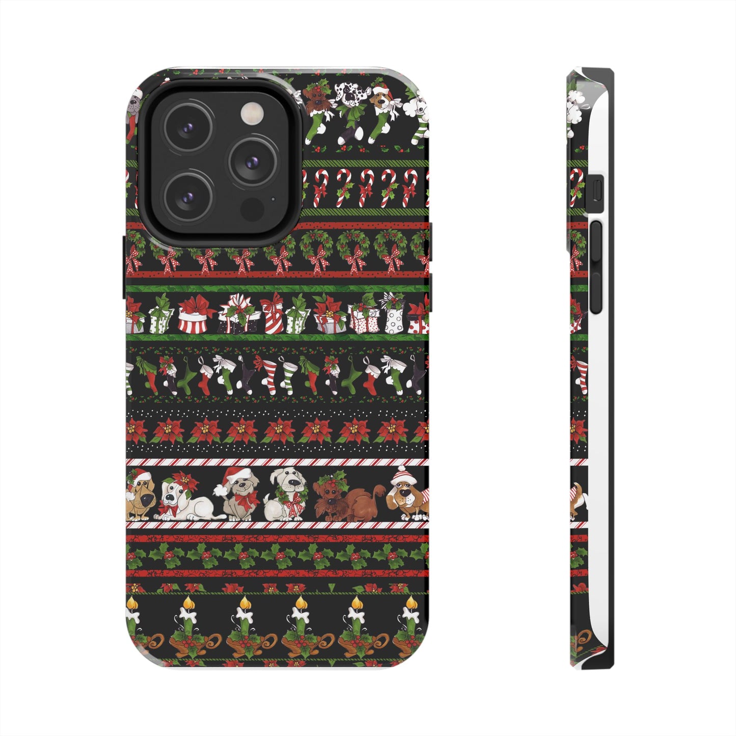 Holiday Borders Black Phone Case