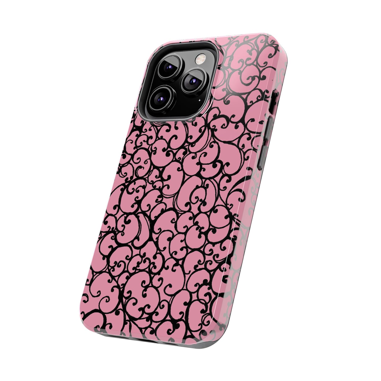 Scrollie Pink / Black Phone Case