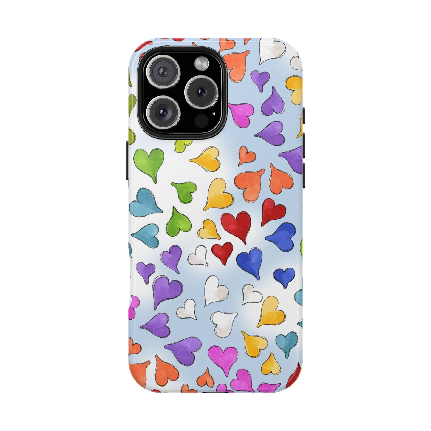 Happy Hearts Blue Sky Phone Case