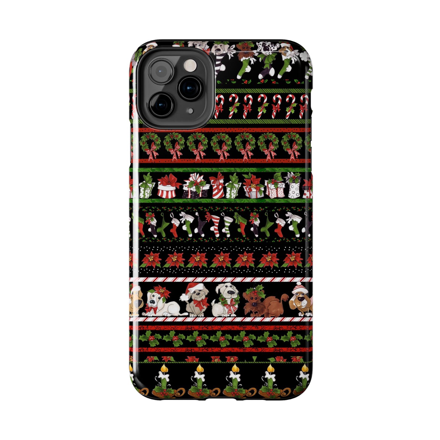 Holiday Borders Black Phone Case
