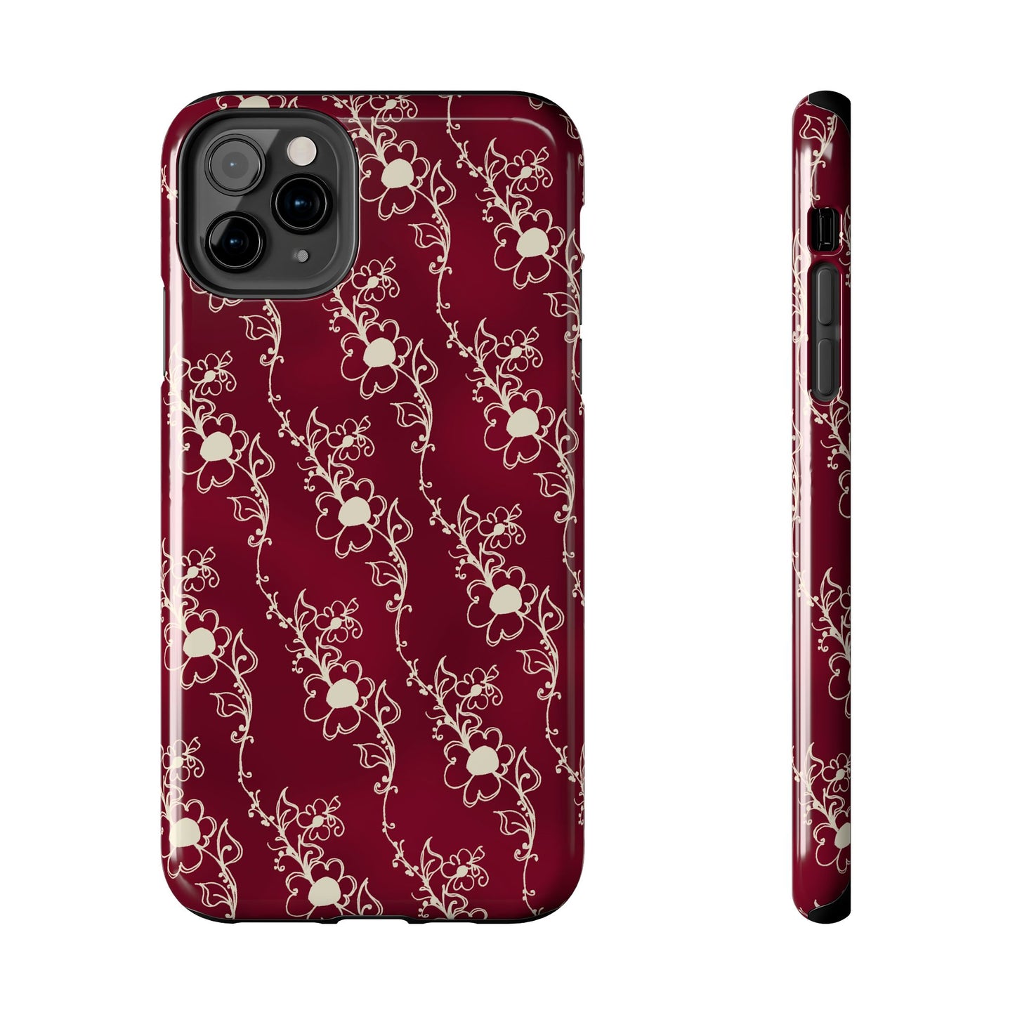 Diagonal Daisies Red / Ivory Phone Case