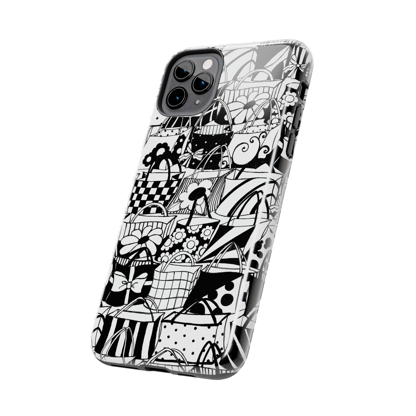 Totally Black / White Phone Case