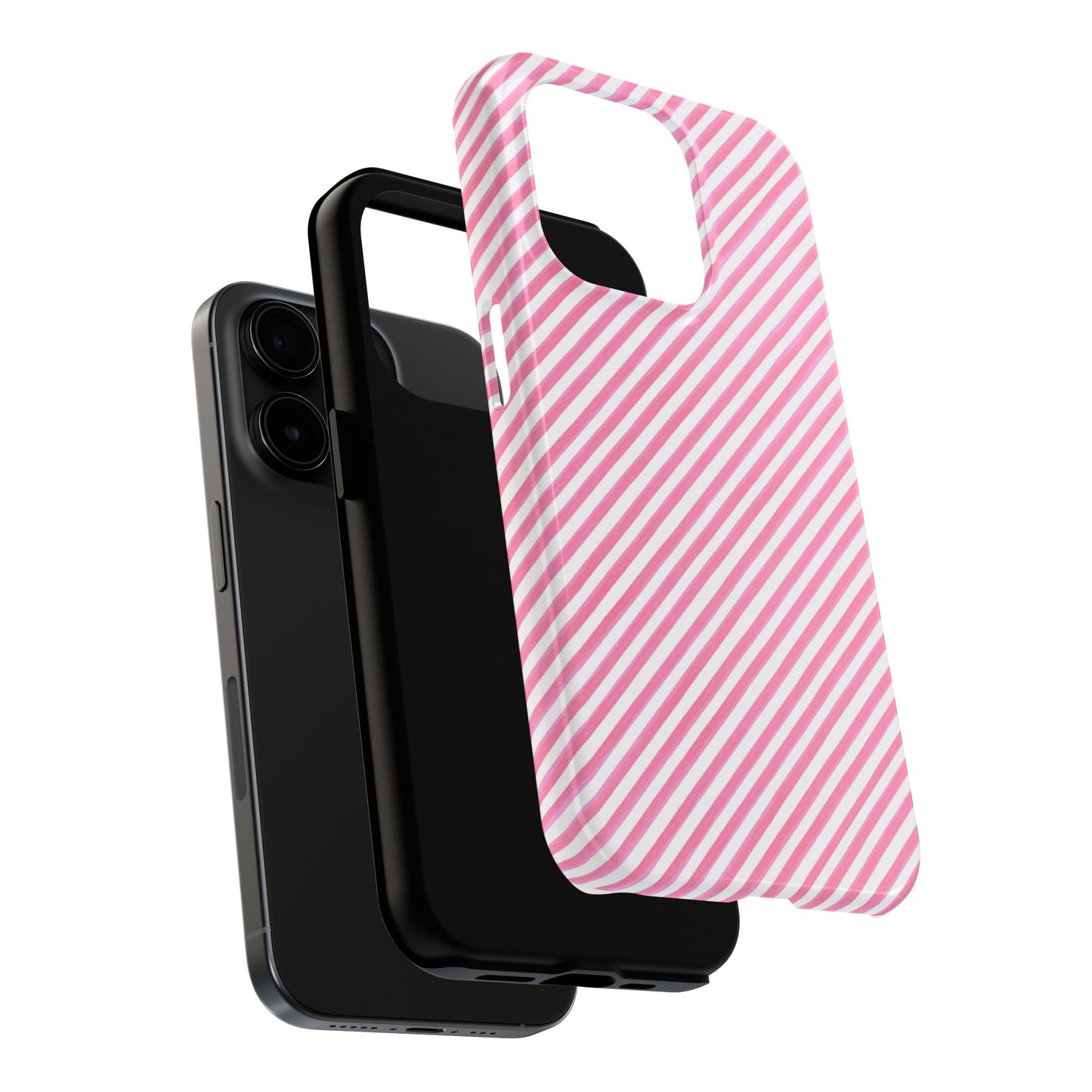 Bias Stripe Pink / White Phone Case
