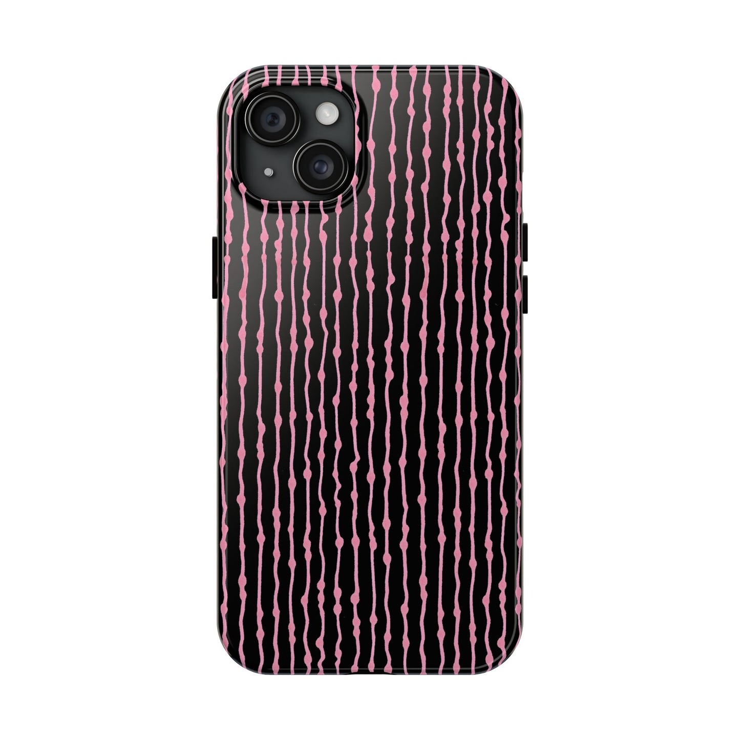 Faux Seersucker Black / Pink Phone Case