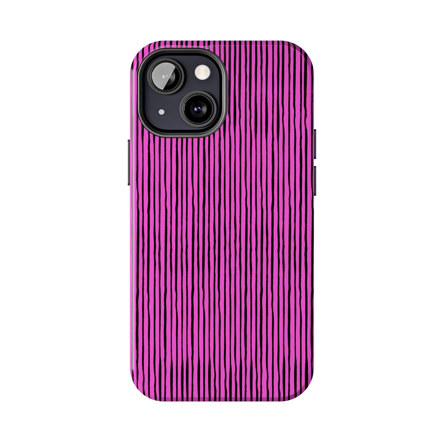 Quirky Pin Stripe Pink / Black Phone Case