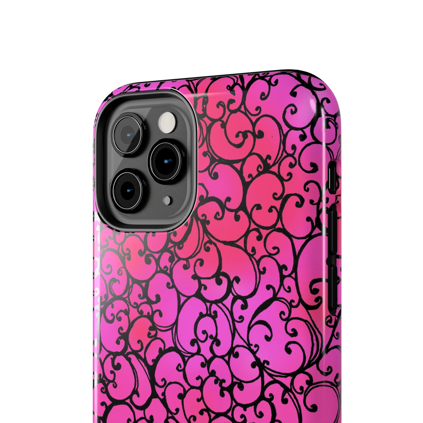 Scrollie Cerise / Black Phone Case