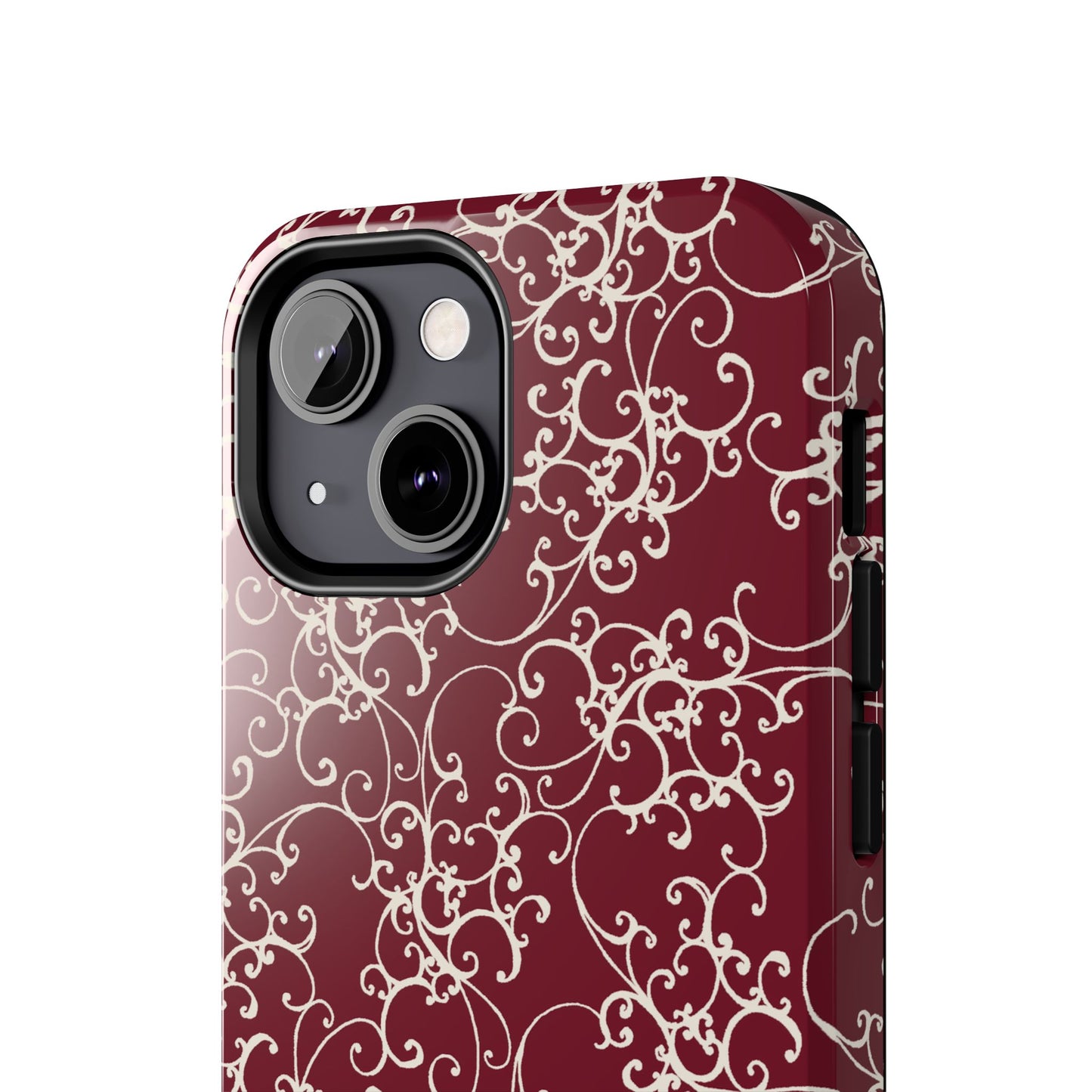 Elegant Scroll Red / Ivory Phone Case