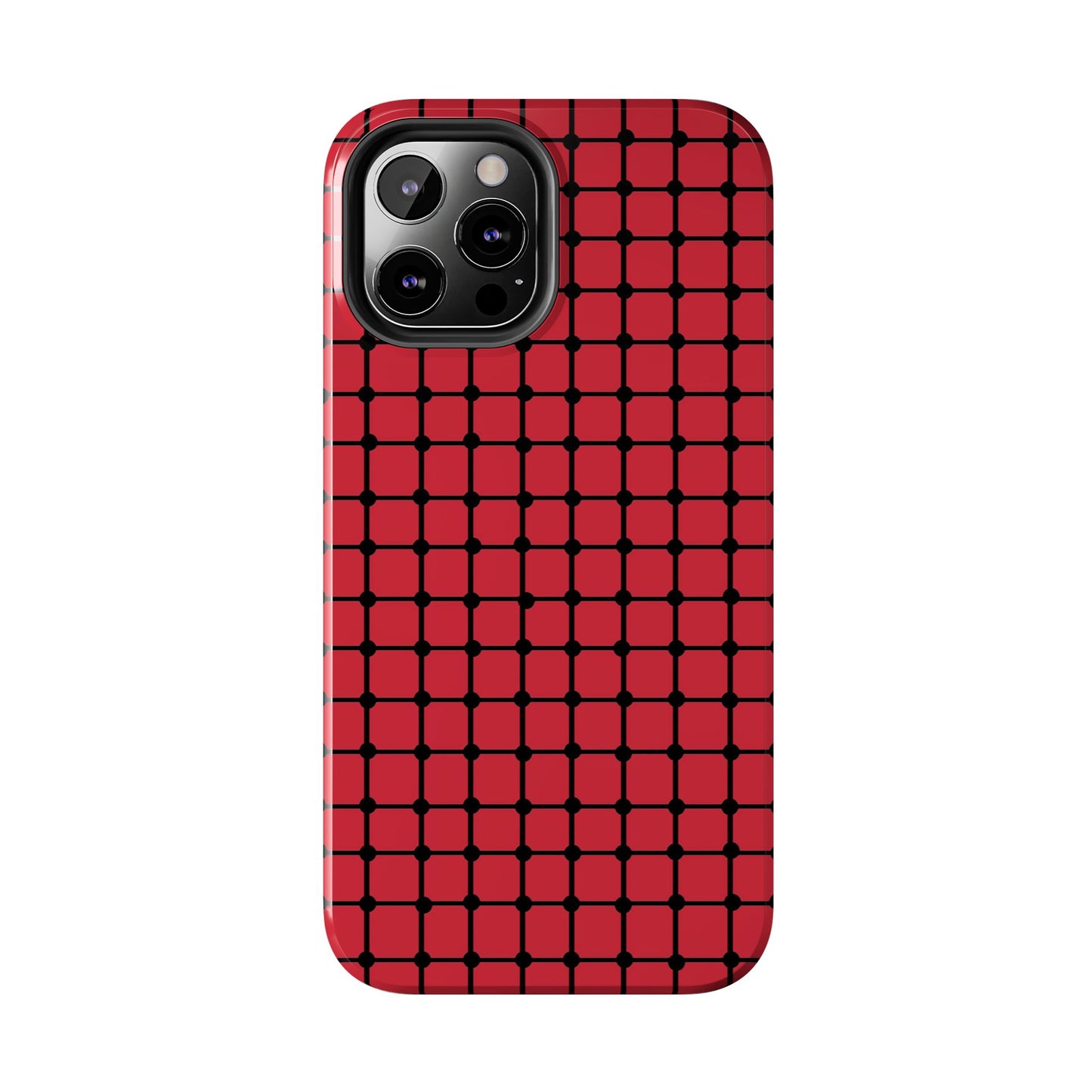 Dot Grid Red / Black Phone Case