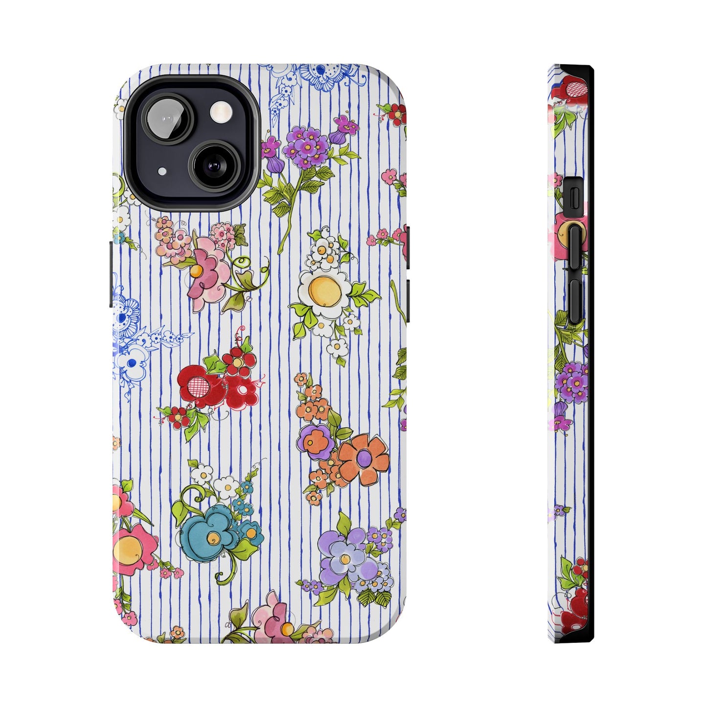 Mixed Bouquets Blue / White Phone Case