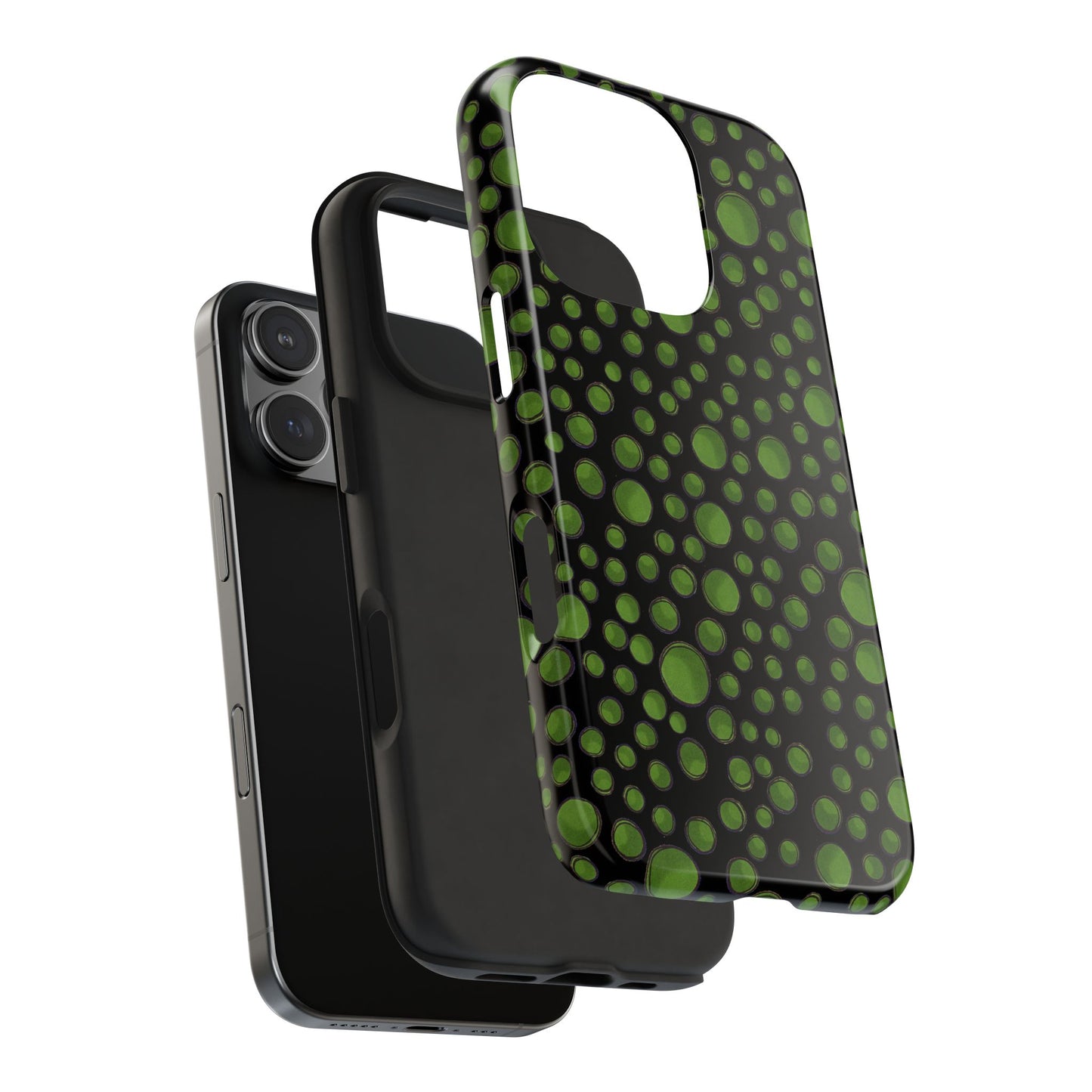 Dot Assortment Black / Green Phone Case