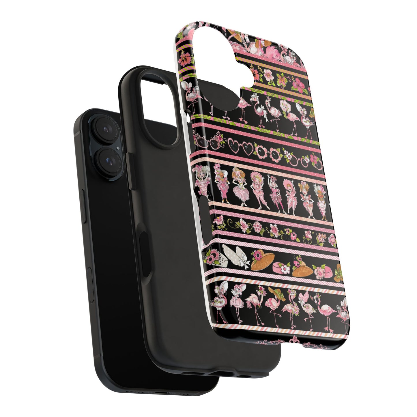 Flam Borders Black Phone Case