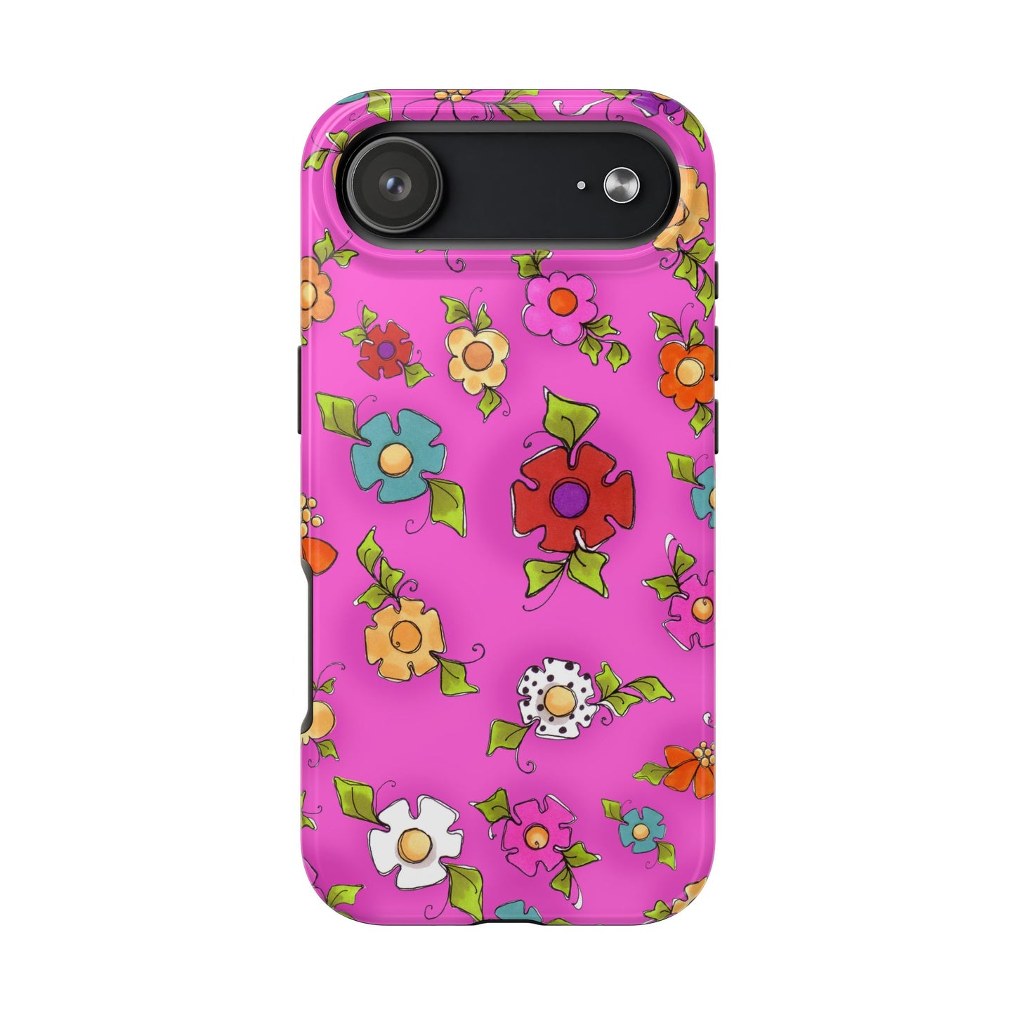 Happy Blooms Cerise Phone Case
