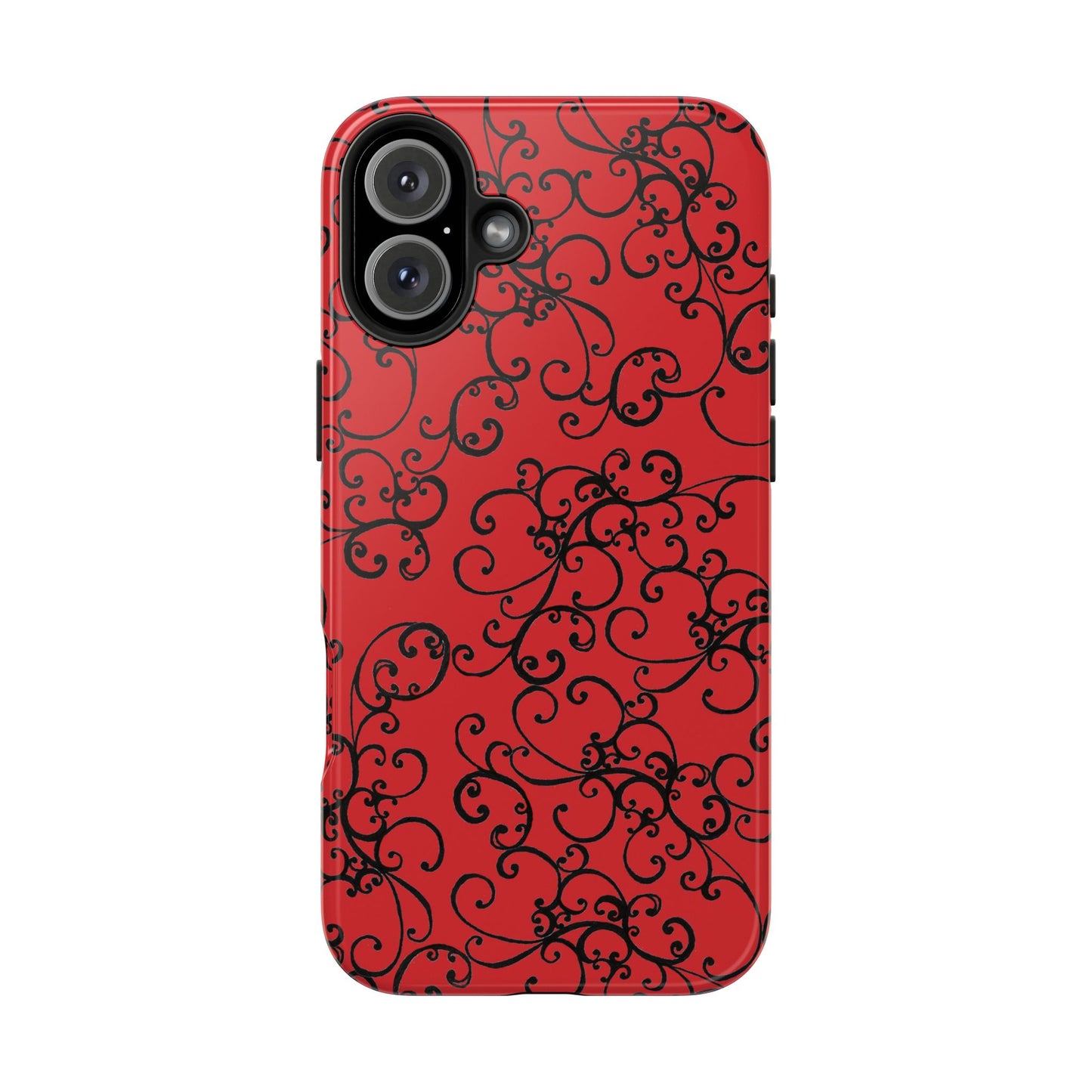 Elegant Scroll Red / Black Phone Case