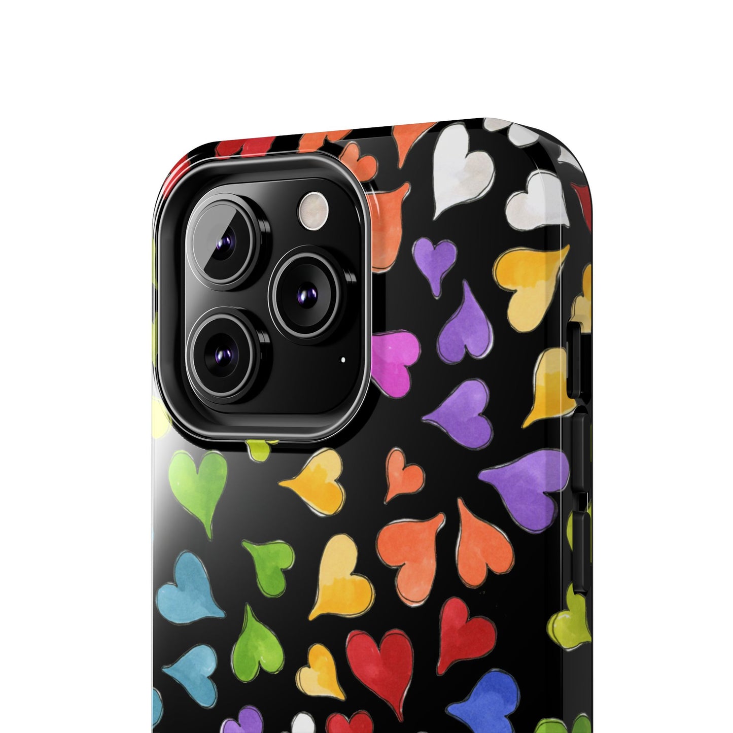 Happy Hearts Black Phone Case