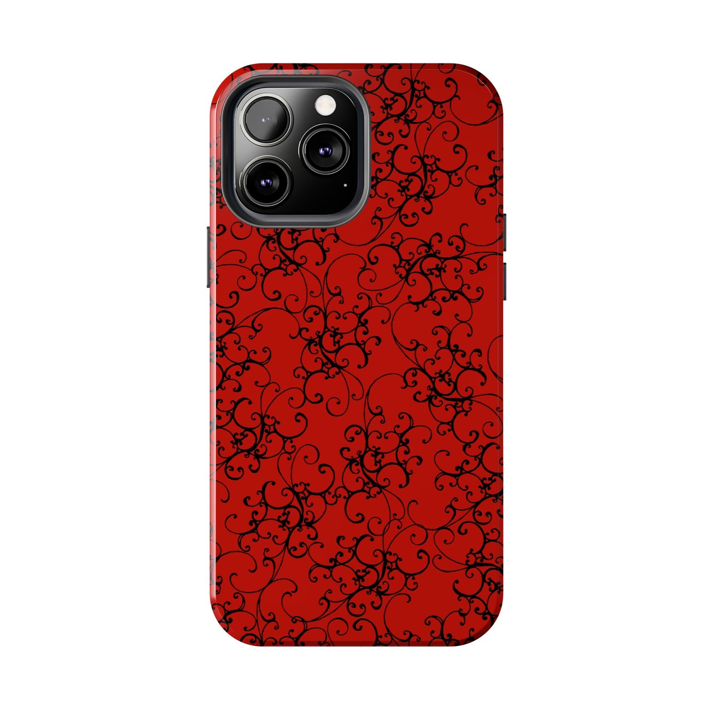 Elegant Scroll Red / Black Phone Case