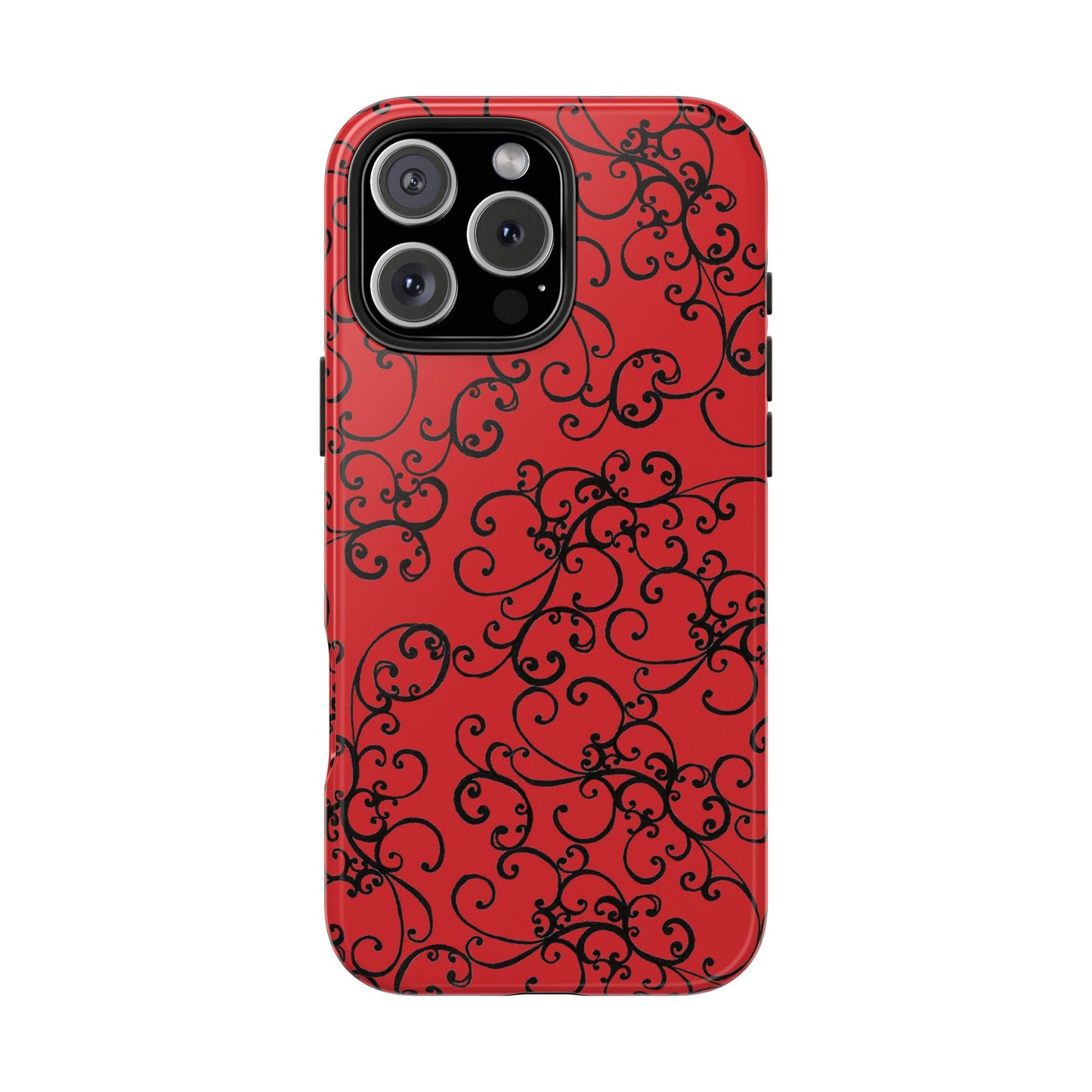 Elegant Scroll Red / Black Phone Case