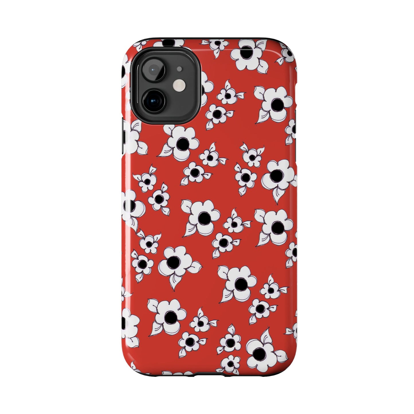 Daisy Cluster Red / Black Phone Case