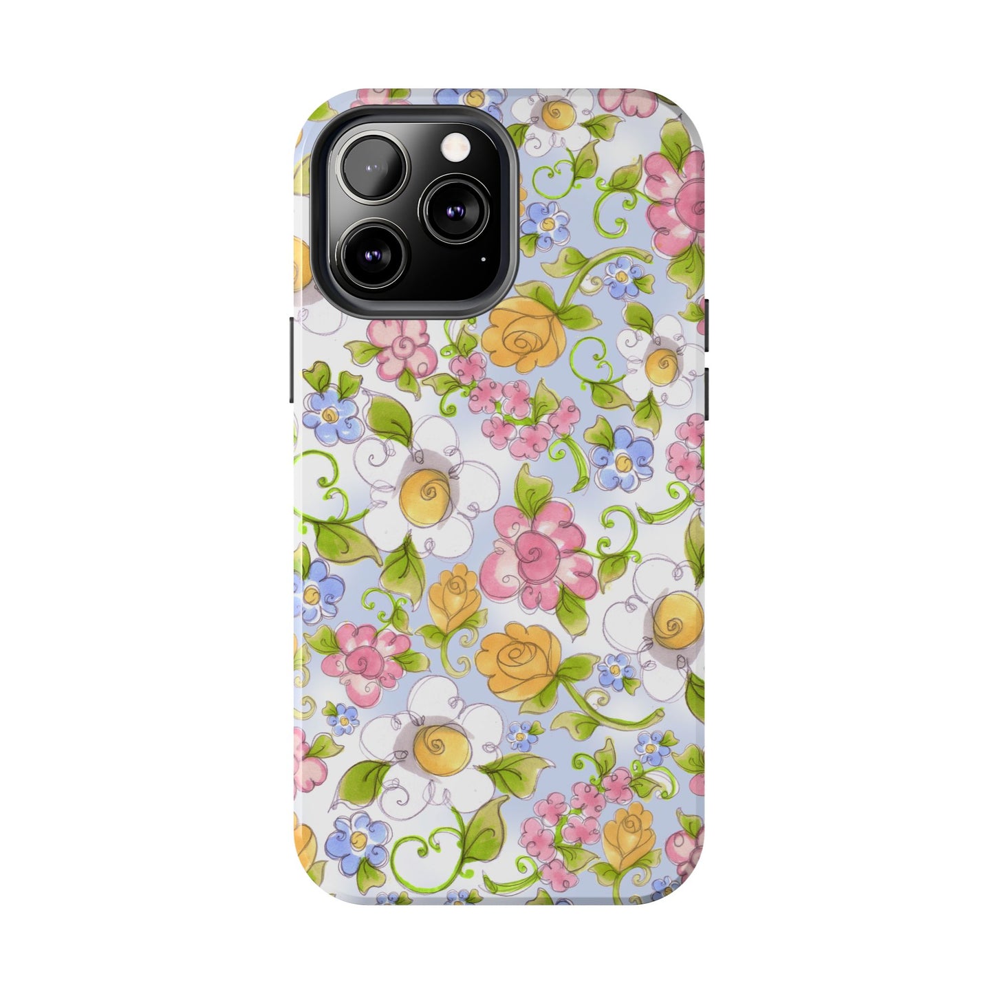 Flower Frolic Blue Phone Case