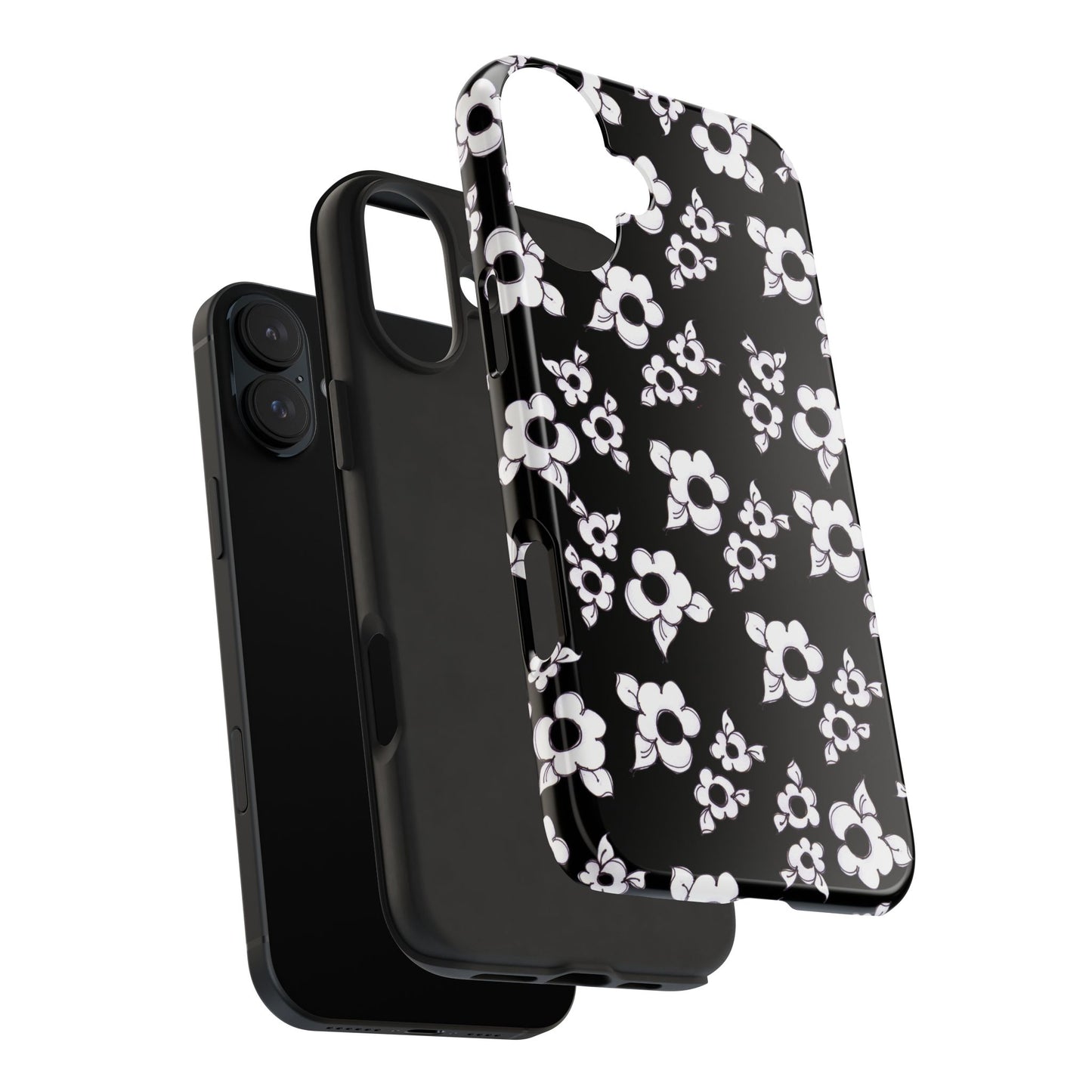 Daisy Cluster Black / White Phone Case