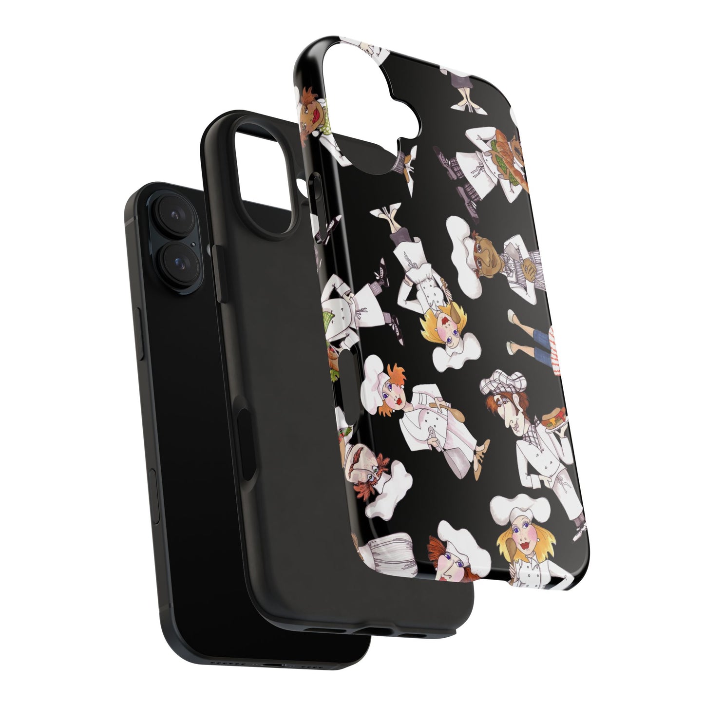 Tossed Chefs Black Phone Case