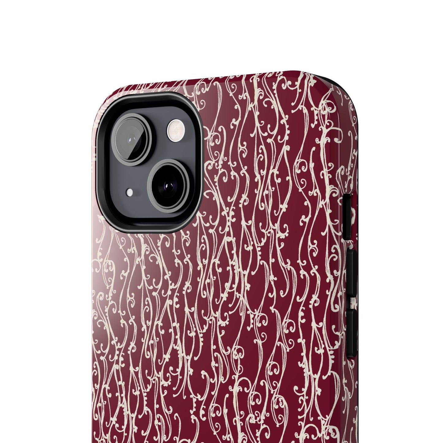 Swan Scroll Red / White Phone Case