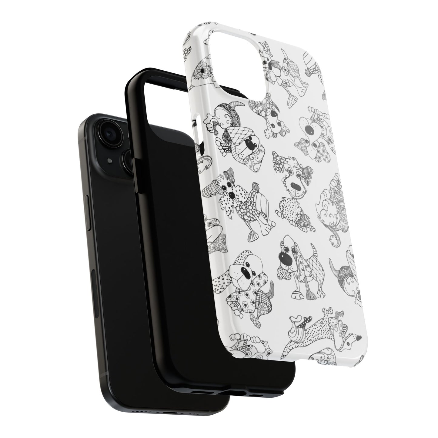 Doodle Dogs White Phone Case